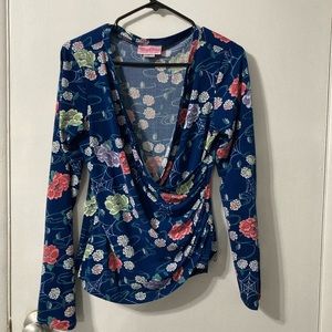 Pinup Girl Clothing Faux Wrap Top